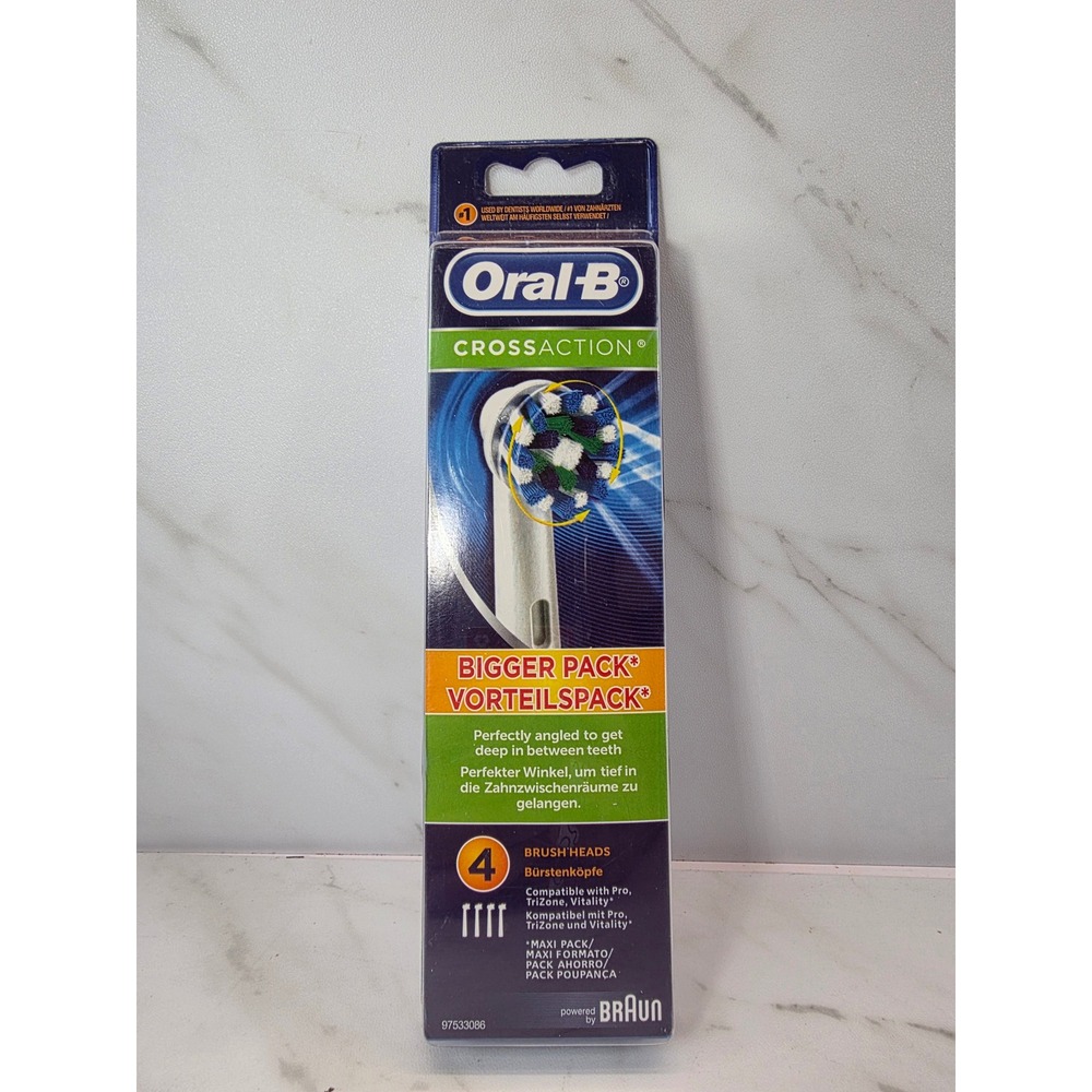 Oral-B CrossAction‎ Replacement Brush Heads - 4 Count - New